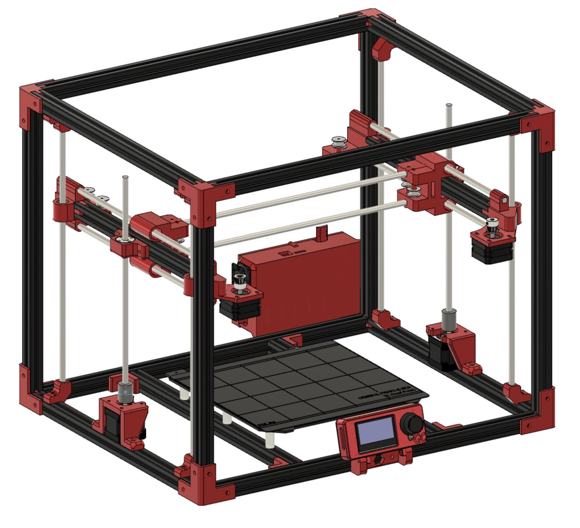 First draft in CAD of a custom 3d printer