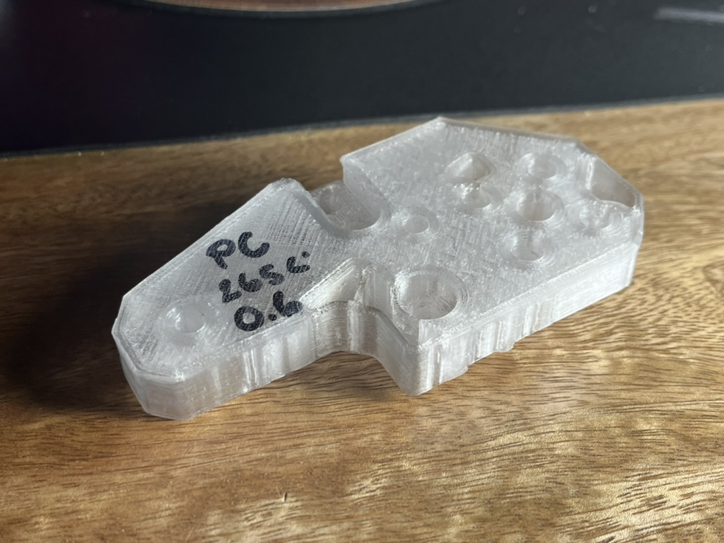 Polycarbonate part printed at high temperatures